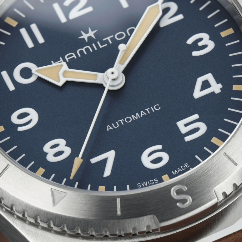 Hamilton,Khaki Field 37mm,37mm,Stainless Steel,Blue,Automatic,Sapphire,Crystal Glass,Round,H70225540