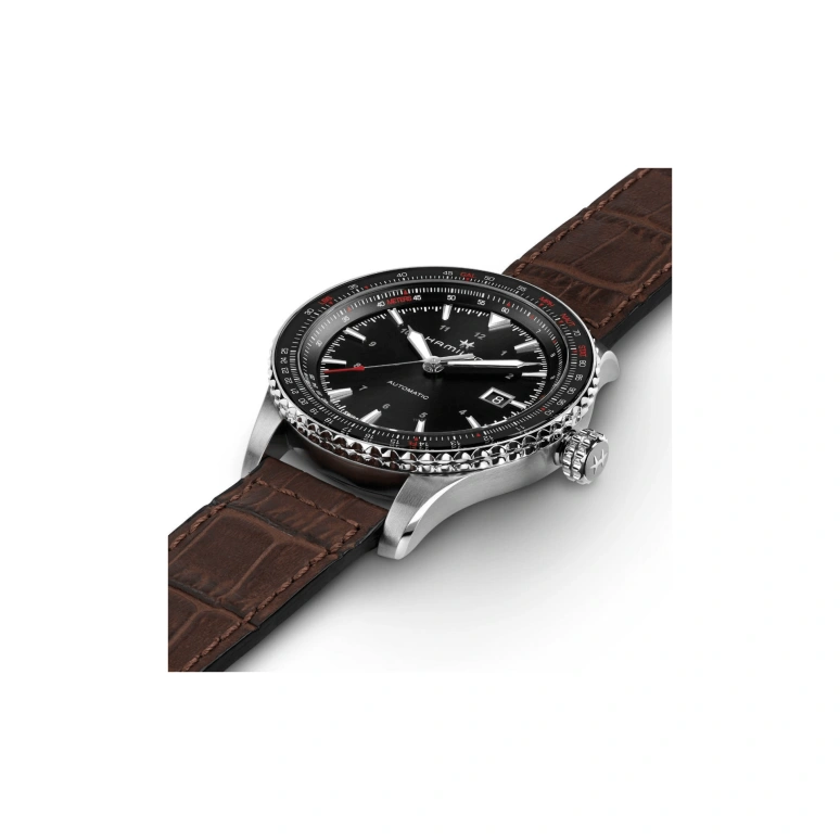 Hamilton,Khaki Aviation 42mm,42mm,Stainless Steel,Black,Automatic,Date,80hours,H76615530