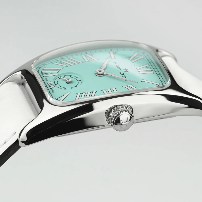 Hamilton,American Classic 23.50x27.40mm,23.50x27.40mm,Stainless Steel,Turquoise,Quartz,Sapphire,Glass,Rectangular,H13321861