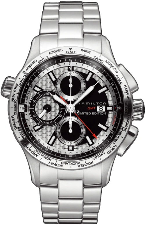 Hamilton,Khaki Action 44mm,44mm,Stainless Steel,Black,Sapphire,Crystal Glass,H77756131