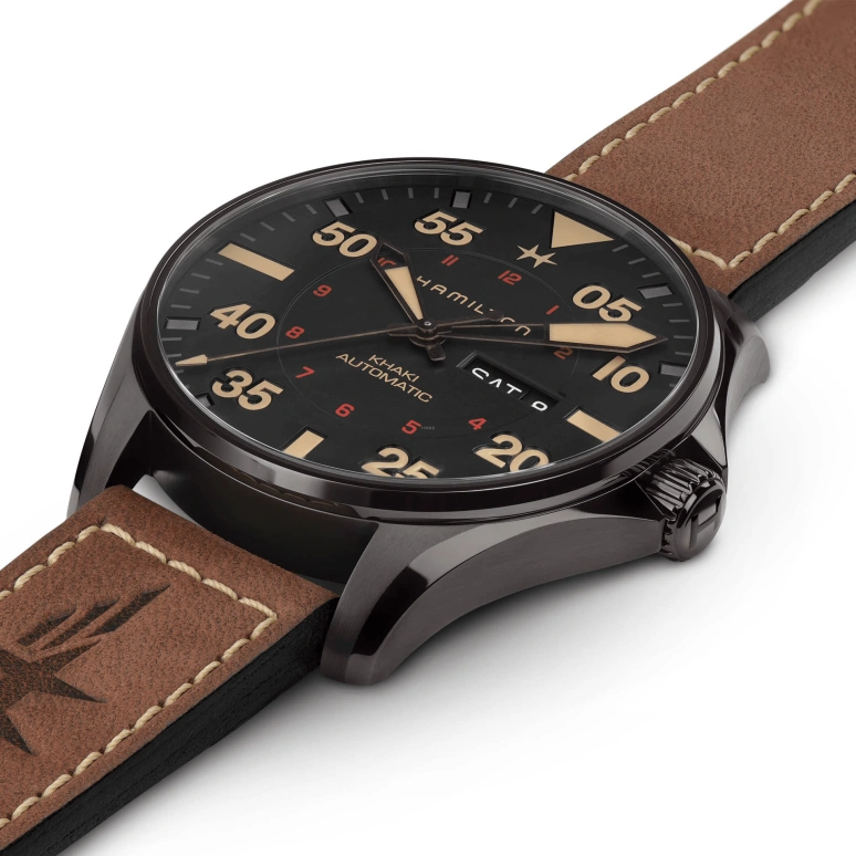 Hamilton,Khaki Aviation 46mm,46mm,Stainless Steel,Black,Automatic,Chronograph,Date,Day,H64705531