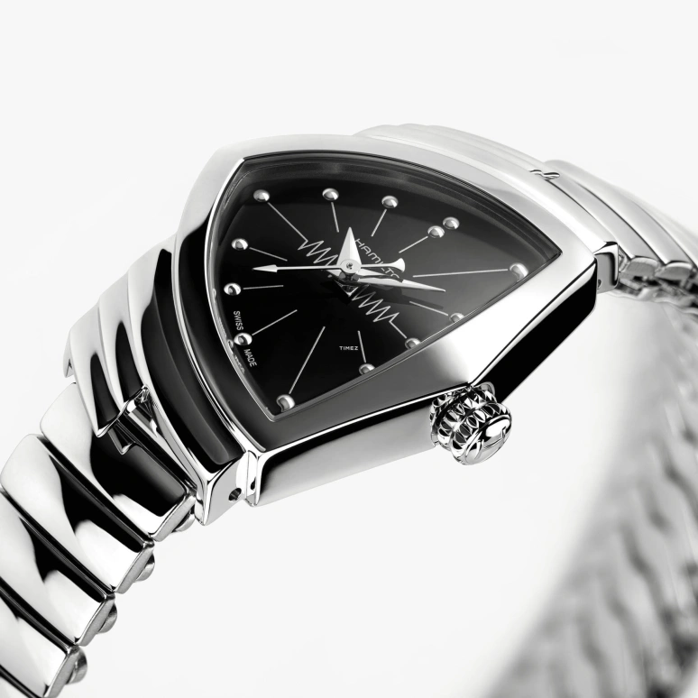 Hamilton,Ventura 24x36mm,24x36mm,Stainless Steel,Black,Quartz,Hardlex,Glass,Other,H24211130