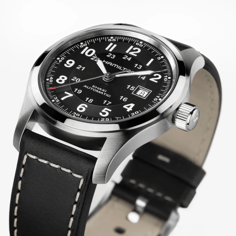 Hamilton,Khaki Field 42mm,42mm,Stainless Steel,Black,Automatic,Day,80hours,H70605733