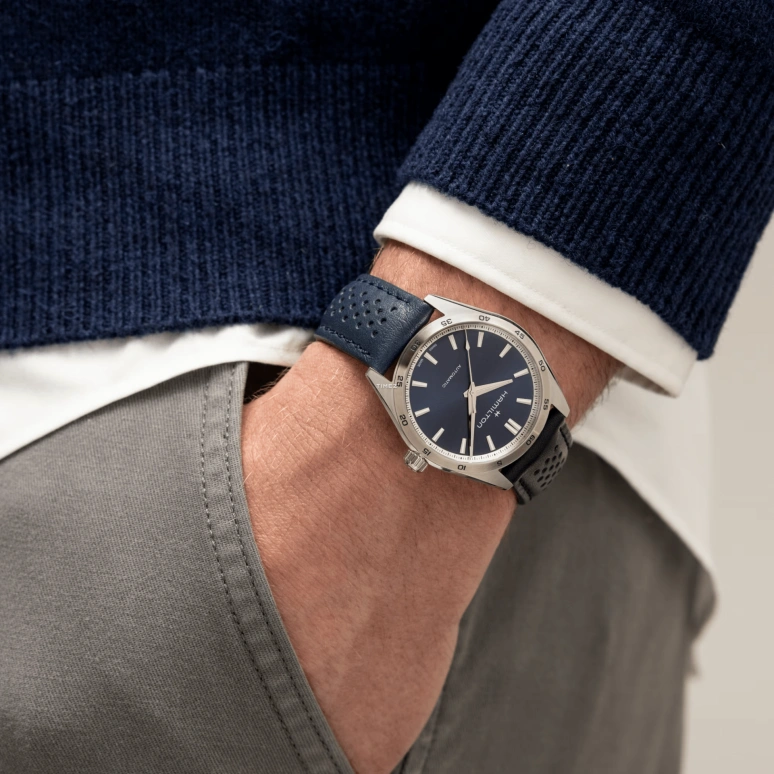 Hamilton,Jazzmaster 38mm,38mm,Stainless Steel,Blue,Automatic,Sapphire,Crystal Glass,Round,H36215640