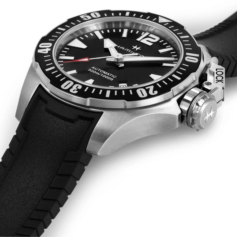 Hamilton,Khaki Navy 42mm,42mm,Stainless Steel,Black,Automatic,Date,80hours,H77605335