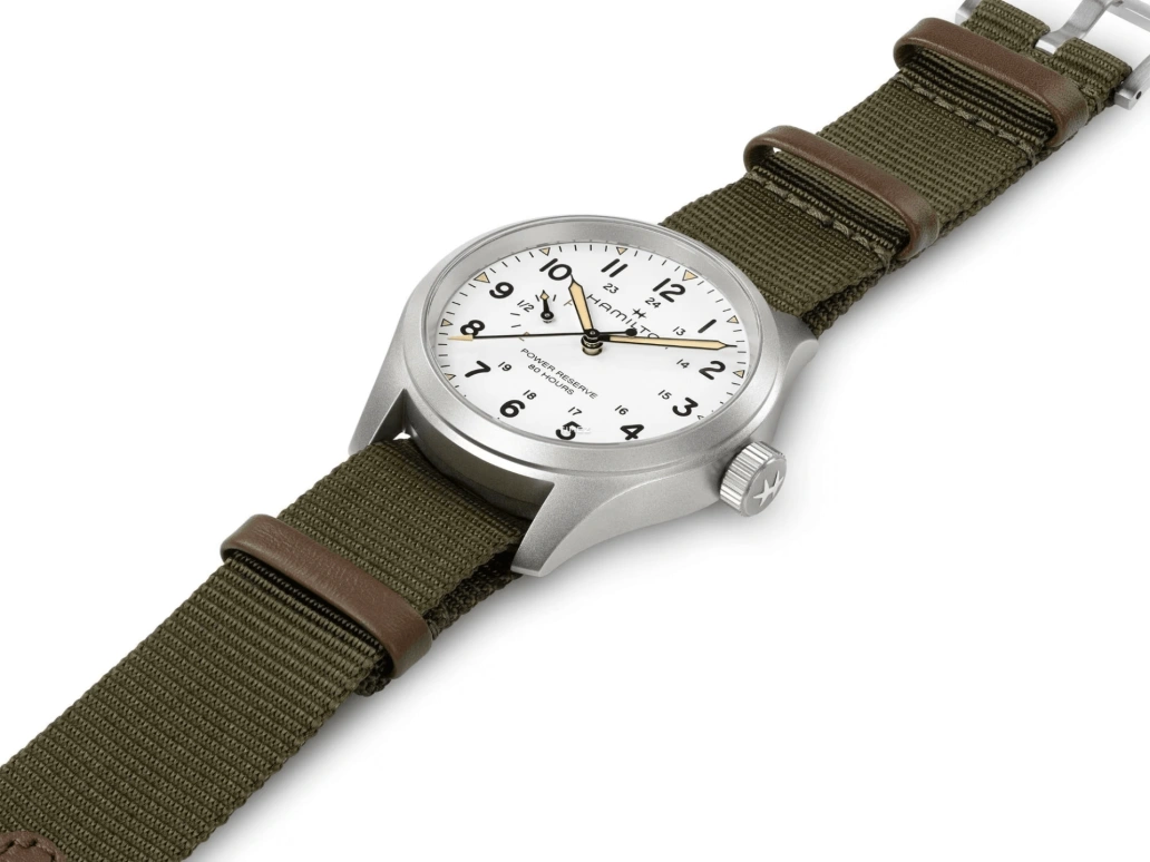 Hamilton,Khaki Field 40mm,40mm,Stainless Steel,White,Handwound,Power Reserve Indicator,80hours,H69509910