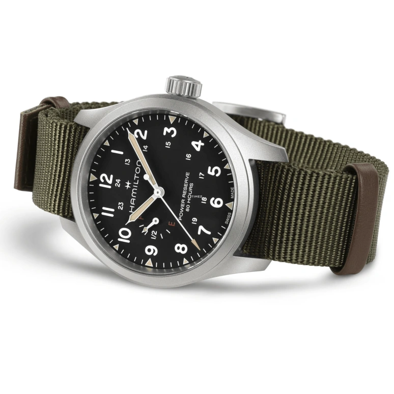 Hamilton,Khaki Field 40mm,40mm,Stainless Steel,Black,Handwound,Power Reserve Indicator,80hours,H69509930