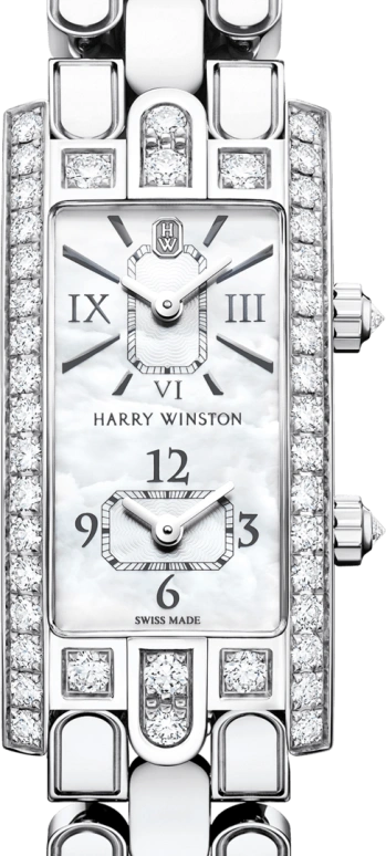 Harry Winston,The Avenue 19x39.5mm,19x39.5mm,Gold,White Gold,White,Quartz,In-house Caliber,Mother of Pearl,AVCQTZ19WW002