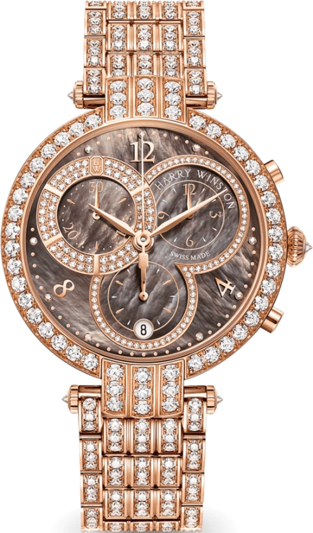 Harry Winston,The Premier 40mm,40mm,Rose Gold,Gold,Quartz,In-house Caliber,Mother of Pearl,PRNQCH40RR006