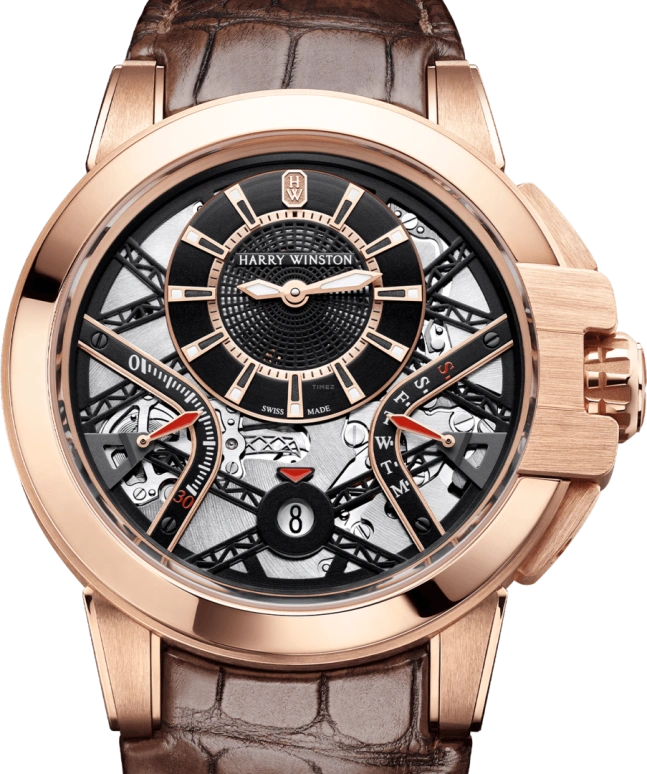 Harry Winston,The Ocean 42.2mm,42.2mm,Rose Gold,Gold,Automatic,In-house Caliber,Open,OCEABI42RR001
