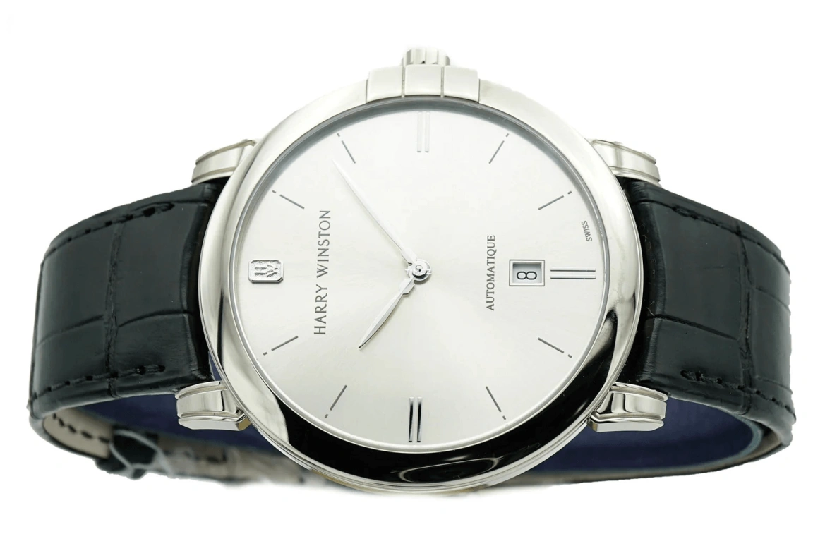 Harry Winston,Midnight 42mm,42mm,White Gold,Silver White,Automatic,Day,Sapphire,Crystal Glass,MIDAHD42WW001
