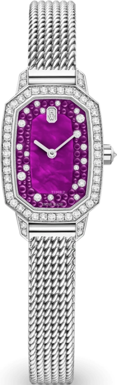 Harry Winston,Emerald 17.7x24mm,17.7x24mm,Gold,White Gold,Violet,Quartz,In-house Caliber,Mother of Pearl,EMEQHM18WW024
