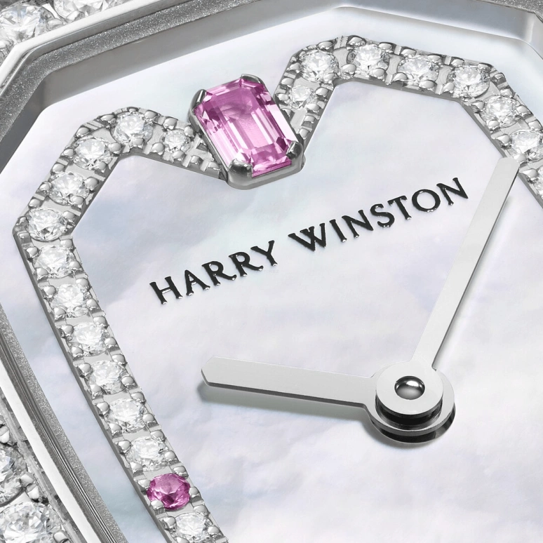 Harry Winston,Emerald 17.7x24mm,17.7x24mm,Gold,White Gold,White,Quartz,In-house Caliber,Mother of Pearl,EMEQHM18WW008
