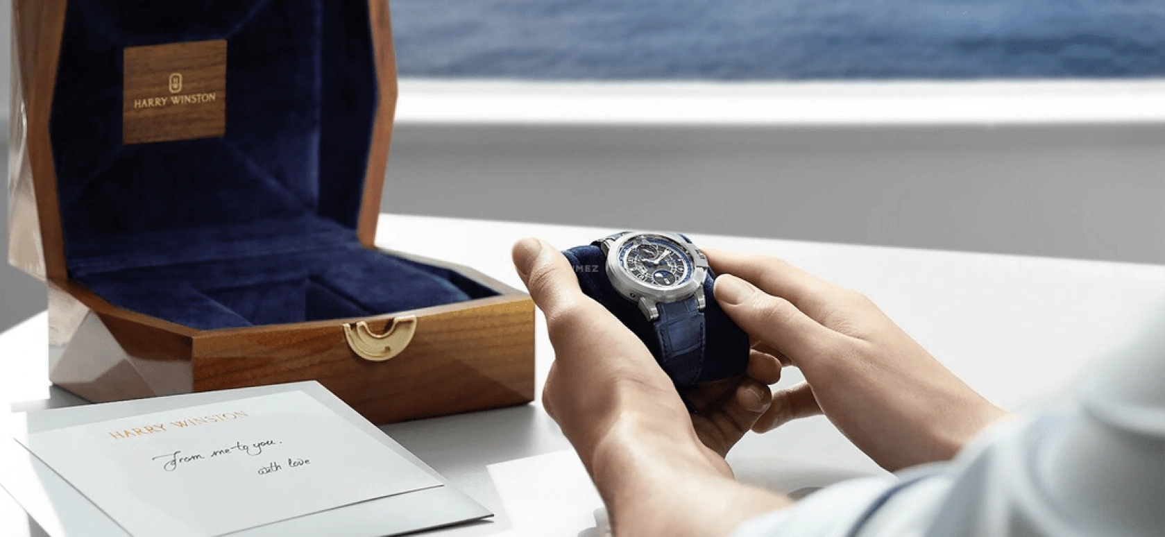 Harry Winston,The Ocean 42.2mm,42.2mm,Gold,White Gold,Automatic,In-house Caliber,Open,OCEAPC42WW002