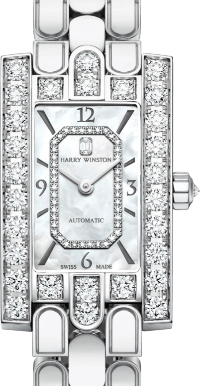 Harry Winston,The Avenue 21.4x36.1mm,21.4x36.1mm,Gold,White Gold,White,Automatic,In-house Caliber,Mother of Pearl,AVEAHM21WW002