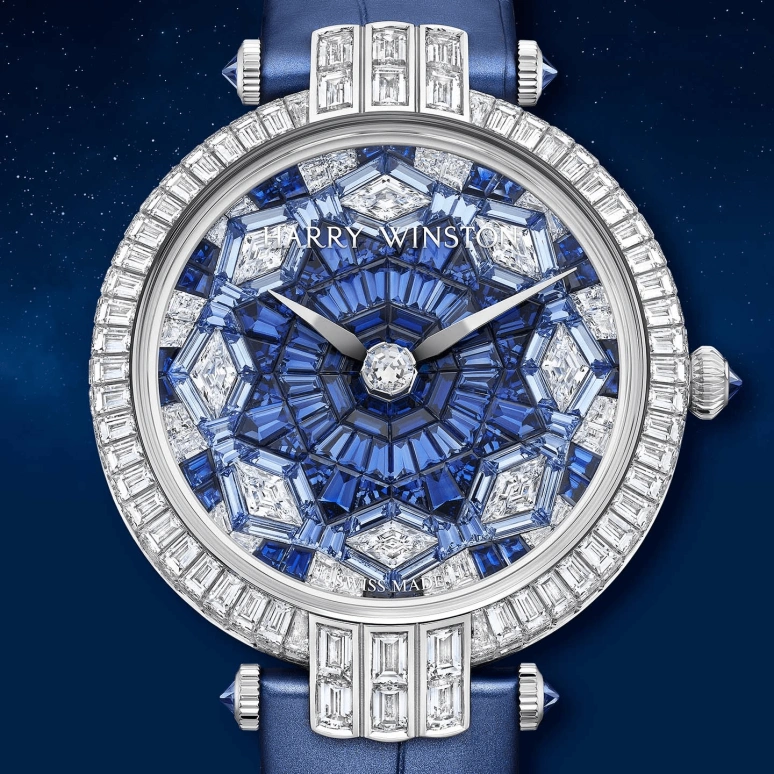 Harry Winston,High Jewelry Timepieces 36.40mm,36.40mm,White Gold,Silver,Blue,Automatic,Sapphire,Hardlex,Round,PRNAHM36WW039