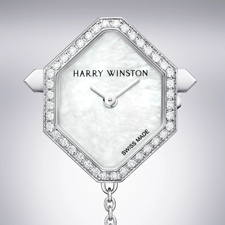 Harry Winston,High Jewelry Timepieces 17x21mm,17x21mm,Gold,White Gold,White,Quartz,In-house Caliber,Mother of Pearl,HJTQHM51WW001