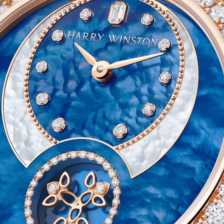 Harry Winston,The Premier 36mm,36mm,Rose Gold,Gold,White,Blue,Automatic,In-house Caliber,Mother of Pearl,PRNASS36RR002