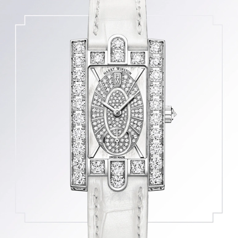 Harry Winston,The Avenue 21.4x36.1mm,21.4x36.1mm,Gold,White Gold,White,Quartz,In-house Caliber,Mother of Pearl,AVEQHM21WW241