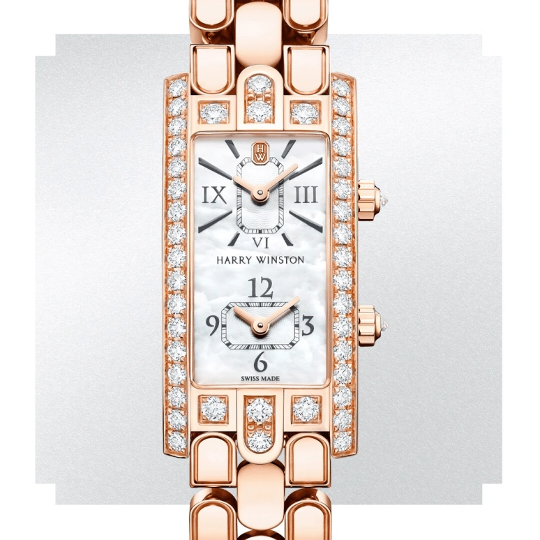 Harry Winston,The Avenue 19x39.5mm,19x39.5mm,Rose Gold,Gold,White,Quartz,In-house Caliber,Mother of Pearl,AVCQTZ19RR002