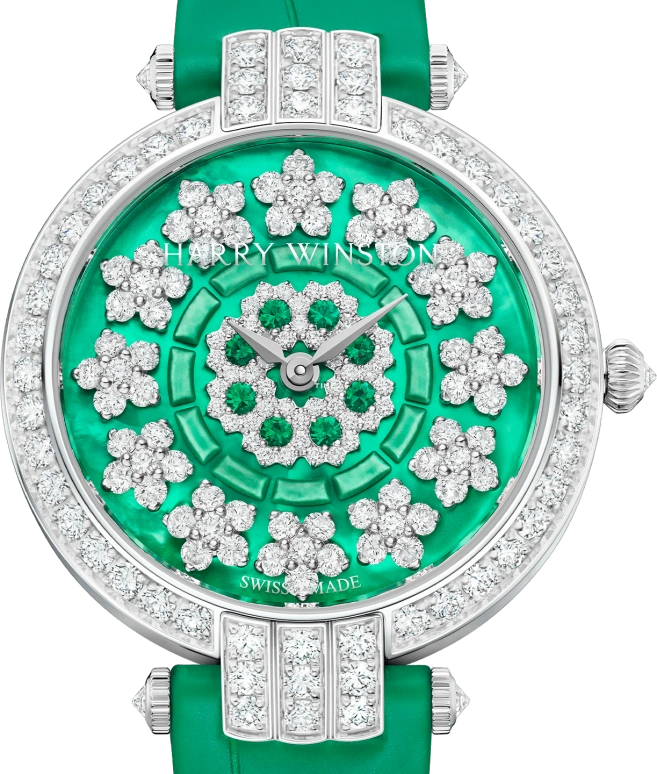 Harry Winston,The Premier 36mm,36mm,White Gold,Green,Automatic,In-house Caliber,Round,PRNAHM36WW049