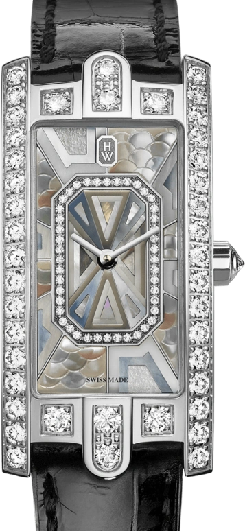 Harry Winston,The Avenue 19x39.5mm,19x39.5mm,Gold,White Gold,Quartz,In-house Caliber,Mother of Pearl,AVCQHM19WW139