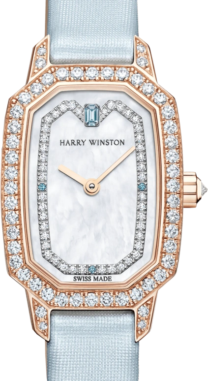 Harry Winston,Emerald 17.7x24mm,17.7x24mm,Rose Gold,Gold,White,Quartz,In-house Caliber,Mother of Pearl,EMEQHM18RR006