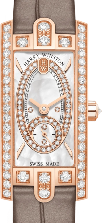Harry Winston,The Avenue 15.6x32.3mm,15.6x32.3mm,Rose Gold,Gold,White,Quartz,In-house Caliber,Mother of Pearl,AVCQSS16RR001