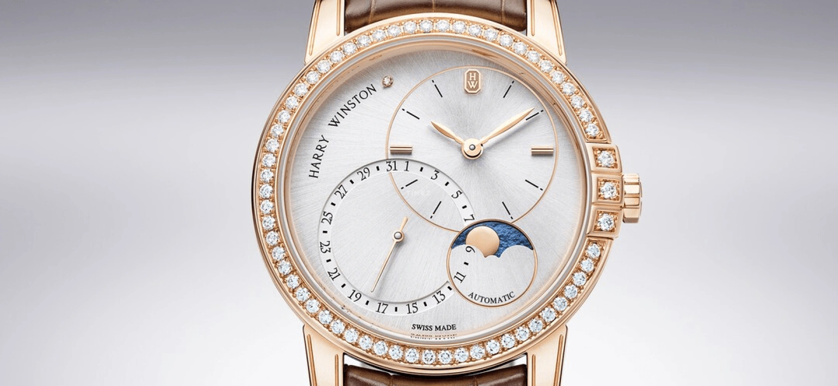 Harry Winston,Midnight 42.5mm,42.5mm,Rose Gold,Gold,Automatic,In-house Caliber,Open,MIDAMP42RR004
