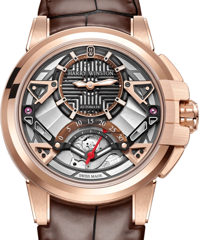 Harry Winston,The Ocean 42.2mm,42.2mm,Rose Gold,Gold,Automatic,In-house Caliber,Open,OCEARS42RR001