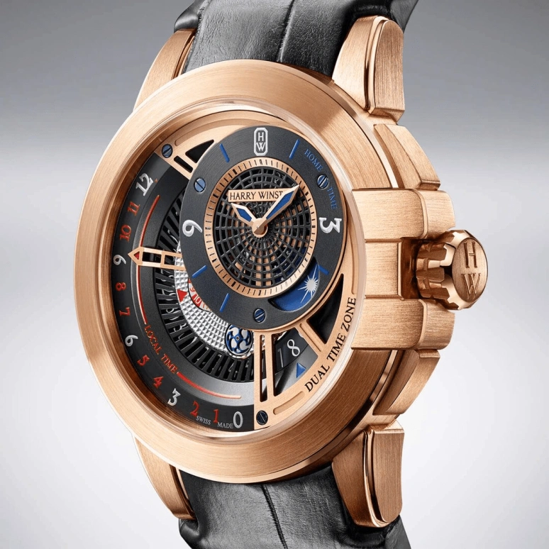 Harry Winston,The Ocean 44mm,44mm,Rose Gold,Gold,Automatic,In-house Caliber,Open,OCEATZ44RR011