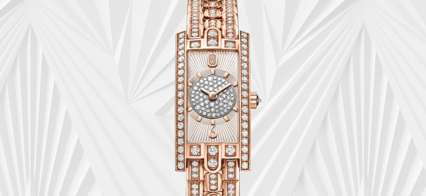 Harry Winston,The Avenue 15.6x32.3mm,15.6x32.3mm,Rose Gold,Gold,Quartz,In-house Caliber,Closed,AVCQHM16RR040