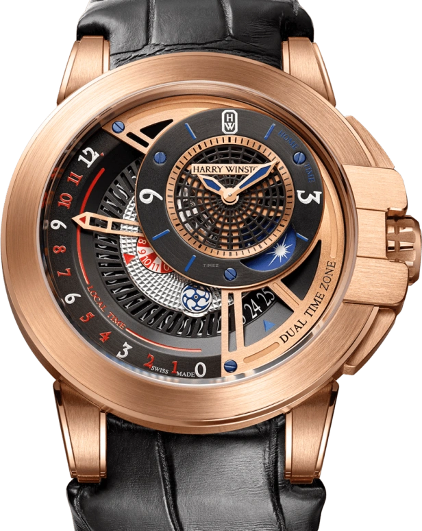 Harry Winston,The Ocean 44mm,44mm,Rose Gold,Gold,Automatic,In-house Caliber,Open,OCEATZ44RR011
