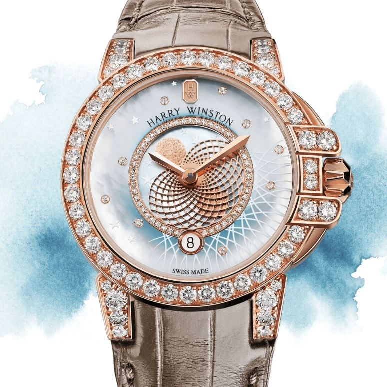 Harry Winston,The Ocean 36mm,36mm,Rose Gold,Gold,Blue,Quartz,In-house Caliber,Mother of Pearl,OCEQMP36RR029