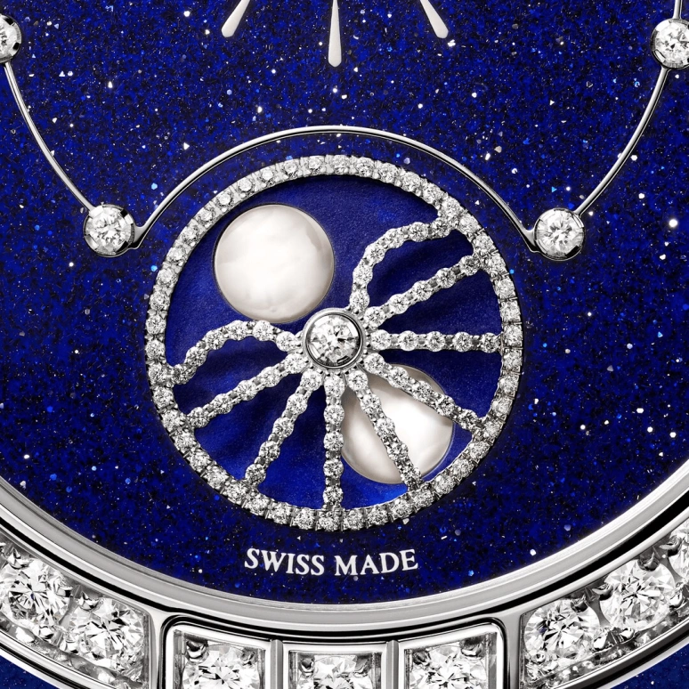 Harry Winston,The Premier 36mm,36mm,Gold,White Gold,Blue,Automatic,In-house Caliber,Mother of Pearl,Aventurine,PRNAMP36WW001