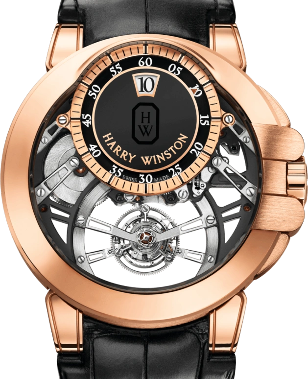 Harry Winston,The Ocean 45.6mm,45.6mm,Rose Gold,Gold,Handwound,In-house Caliber,Open,OCEMTJ45RR001
