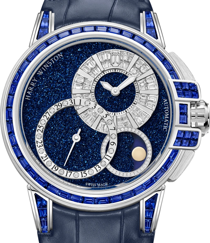 Harry Winston,The Ocean 42.20mm,42.20mm,White Gold,Blue,Automatic,Moonphase,Day,OCEAMP42WW005
