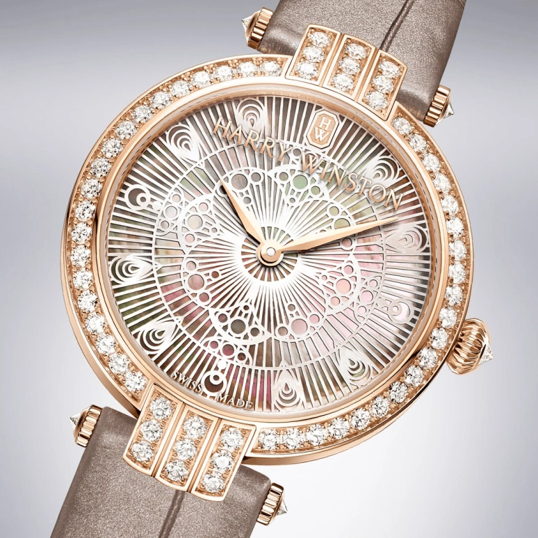 Harry Winston,The Premier 31mm,31mm,Rose Gold,Gold,Quartz,In-house Caliber,Mother of Pearl,PRNQHM31RR002