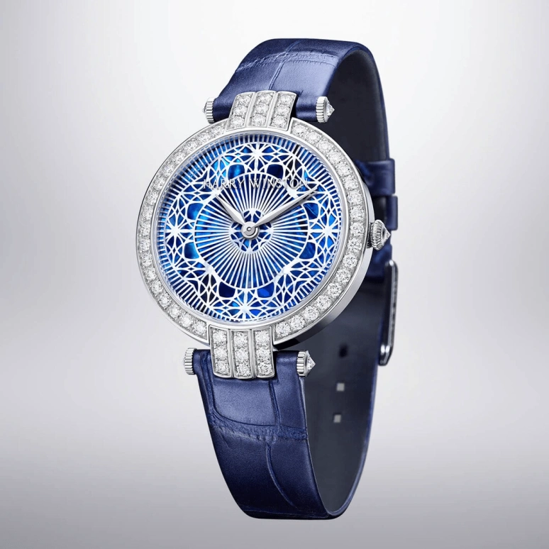 Harry Winston,The Premier 36mm,36mm,Gold,White Gold,Blue,Automatic,In-house Caliber,Mother of Pearl,PRNAHM36WW009