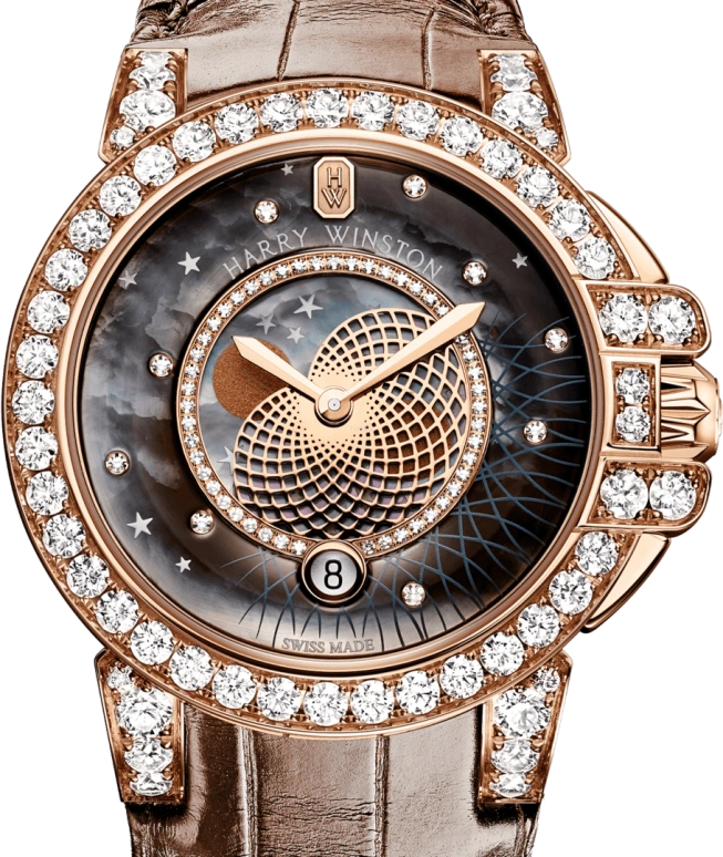 Harry Winston,The Ocean 36mm,36mm,Rose Gold,Gold,Black,Quartz,In-house Caliber,Mother of Pearl,OCEQMP36RR026