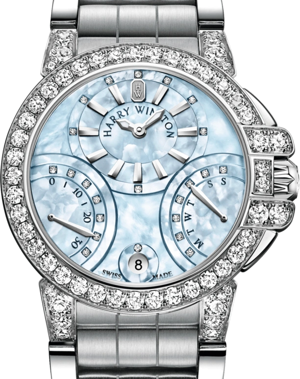 Harry Winston,The Ocean 36mm,36mm,Gold,White Gold,Blue,Automatic,In-house Caliber,Mother of Pearl,OCEABI36WW050