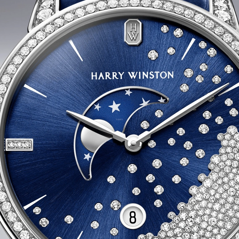 Harry Winston,Midnight 39mm,39mm,Gold,White Gold,Quartz,In-house Caliber,Closed,MIDQMP39WW004