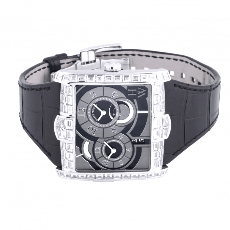 Harry Winston,The Avenue 43.40x44.70mm,43.40x44.70mm,White Gold,Grey,Black,Automatic,Day,Dule Time,AVSATZ45WW003