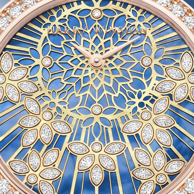 Harry Winston,The Premier 36mm,36mm,Rose Gold,Gold,Blue,Automatic,In-house Caliber,Mother of Pearl,PRNAHM36RR018