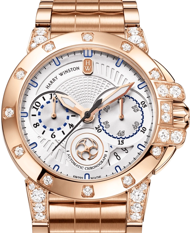 Harry Winston,The Ocean 36mm,36mm,Rose Gold,Gold,Automatic,In-house Caliber,Open,OCEACH36RR002