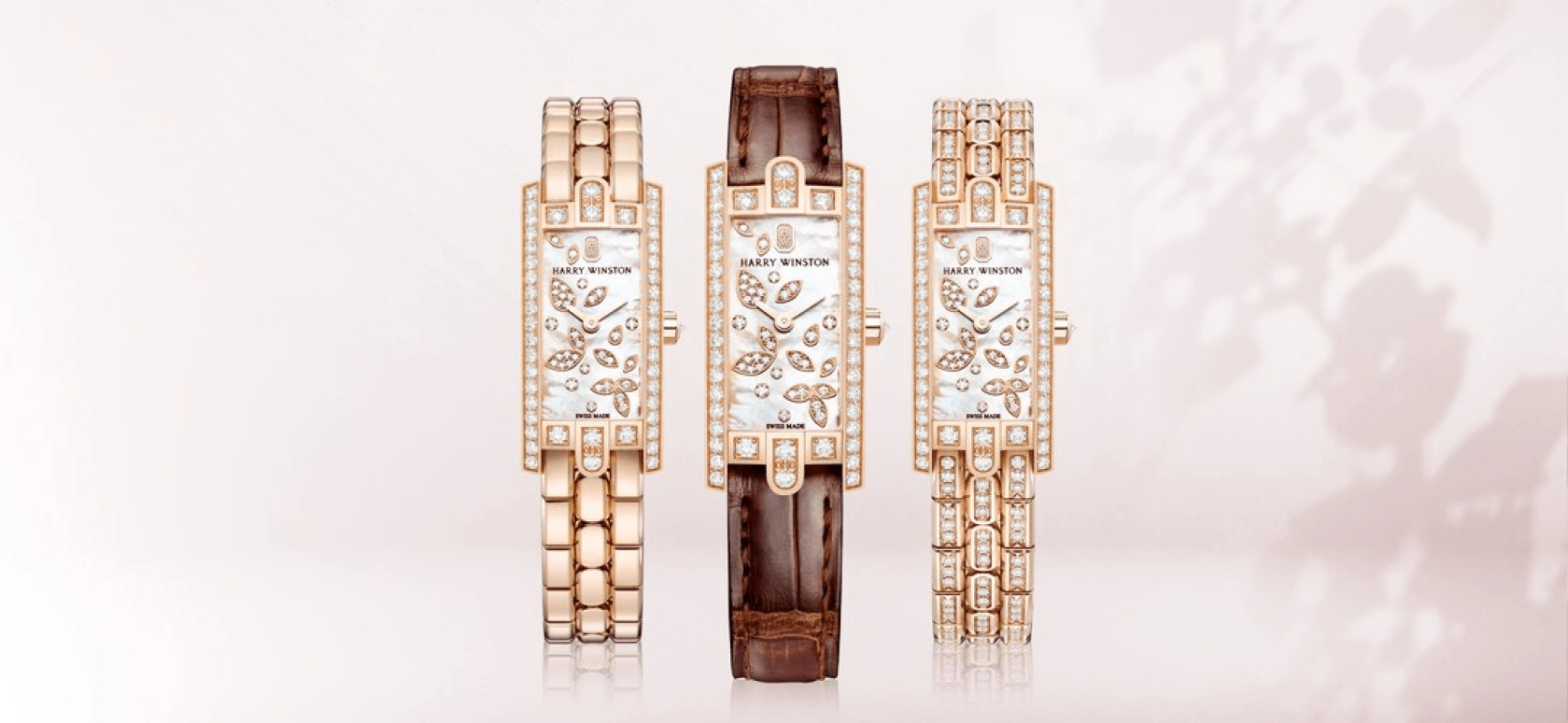 Harry Winston,The Avenue 15.60x32.30mm,15.60x32.30mm,Rose Gold,Gold,White,Quartz,In-house Caliber,Rectangular,AVCQHM16RR043