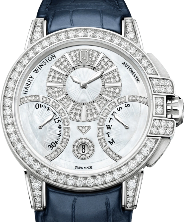 Harry Winston,The Ocean 42.2mm,42.2mm,Gold,White Gold,White,Automatic,In-house Caliber,Mother of Pearl,OCEABI42WW002