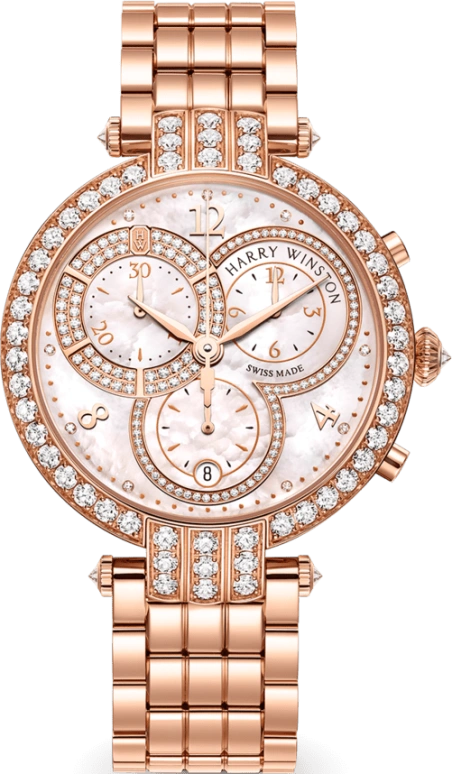 Harry Winston,The Premier 40mm,40mm,Rose Gold,Gold,Light,Pink,Quartz,In-house Caliber,Mother of Pearl,PRNQCH40RR003