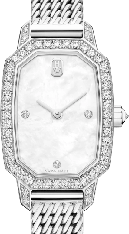 Harry Winston,Emerald 17.7x24mm,17.7x24mm,Gold,White Gold,White,Quartz,In-house Caliber,Mother of Pearl,EMEQHM18WW012