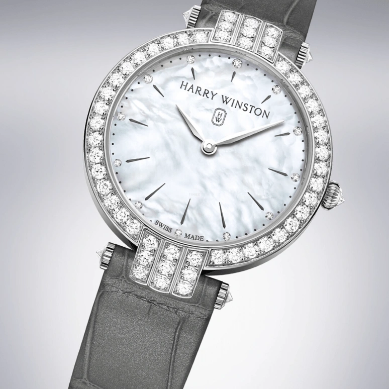 Harry Winston,The Premier 36mm,36mm,Gold,White Gold,White,Quartz,In-house Caliber,Mother of Pearl,PRNQHM36WW016